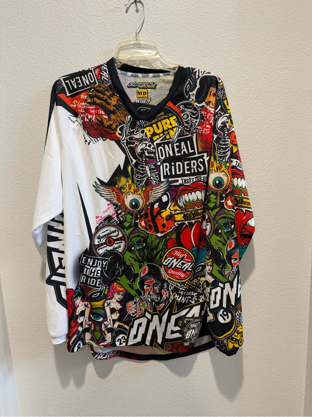 O'NEAL Men’s Mayhem Motocross Jersey - Black/Yellow/Red/Orange size medium